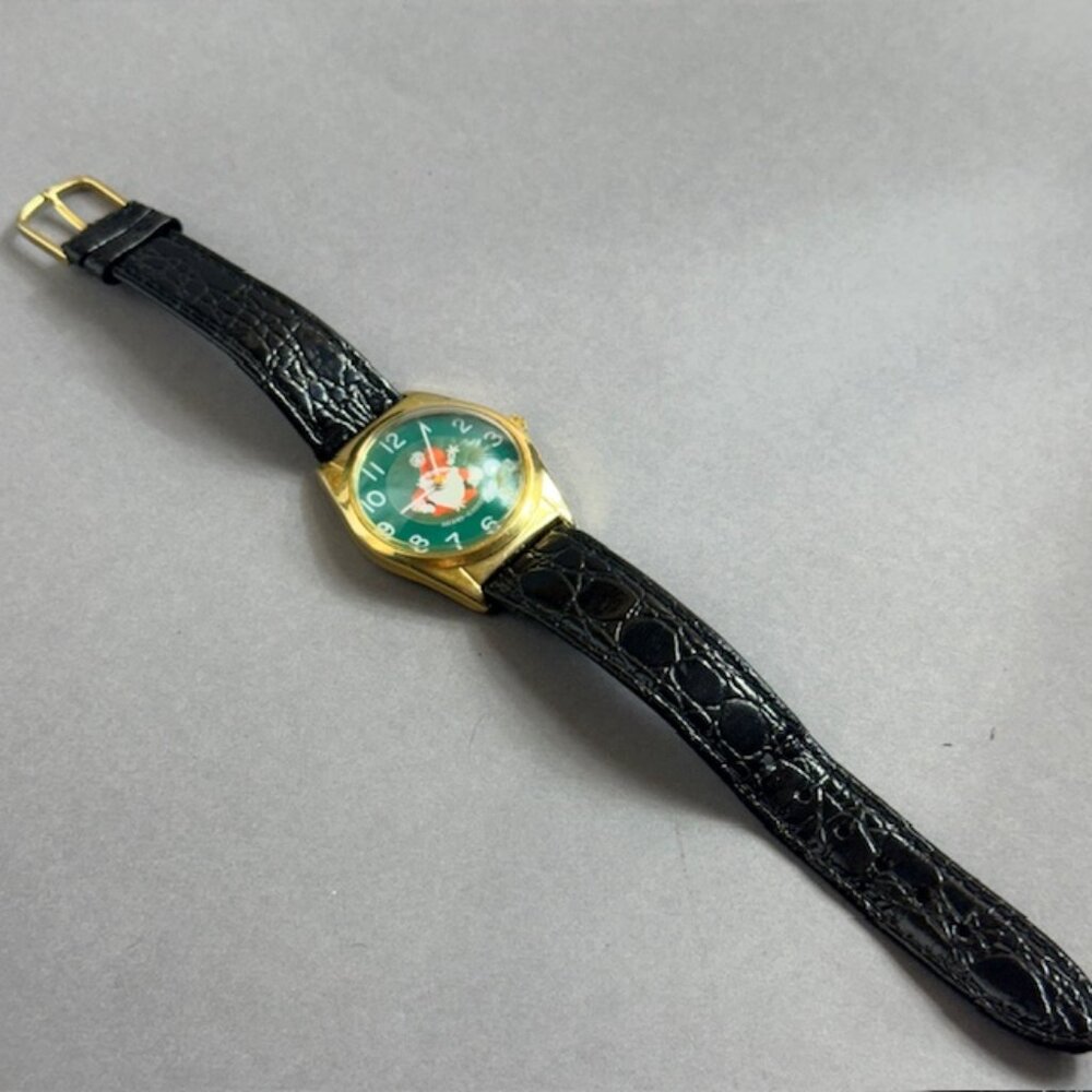 Vintage Santa Claus Merry Christmas Swiss Watch Wristwatch Gift Retro Holiday